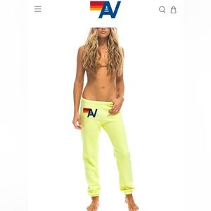 NWT Avaitor Nation WOMEN'S LOGO SWEATPANTS - NEON YELLOW.